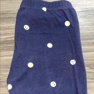 Gap kids navy blue with smiley print girls cotton leggings